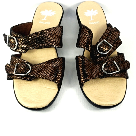 Ingaro NEW! Bucky Metallic Brown, Slip On, Adjustable Straps Sandal. Women's 8M - Picture 4 of 12